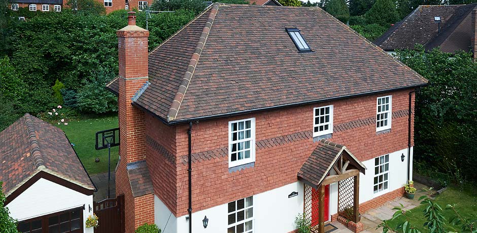 handmade clay roof tiles UK aerial 